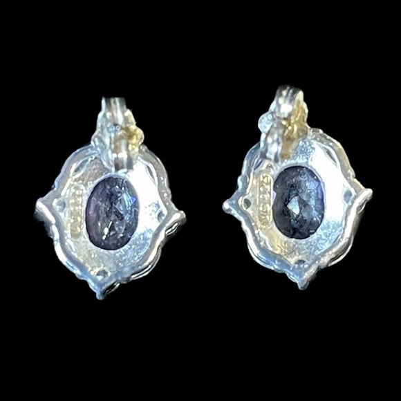 Vintage Joseph Cleary Silver Gemstone Earrings Signed JC 925 - Picture 5 of 9